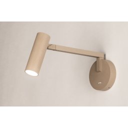 Nástěnné designové svítidlo s ramenem a vypínačem Conno Dark Taupe