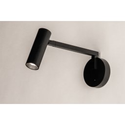 Nástěnné designové svítidlo s ramenem a vypínačem Conno Black