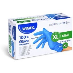 Wimex nitrilové rukavice, nepudrované, modré `XL` - 100 ks