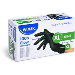 Wimex nitrilové rukavice, nepudrované, černé `XL` - 100 ks