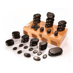 Hot Stones, sada v bambusové krabičce, 45 ks