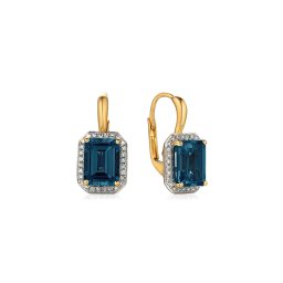 Náušnice s London Blue topasem 1,25 ct a diamanty Skye IZBR895YBTN