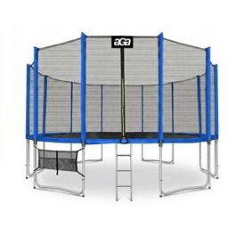 Aga SPORT PRO Trampolína 500 cm modrá + ochranná síť + žebřík + kapsa na obuv
