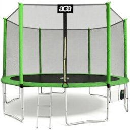Aga SPORT PRO Trampolína 430 cm světle zelená + ochranná síť + žebřík + kapsa na obuv