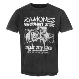 tričko pánské Ramones - East Village Stone Wash - CHAR - ROCK OFF - RASTNW68MC