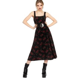 šaty dámské KILLSTAR - Poisoned Rose - Black/Red - KSRA014627