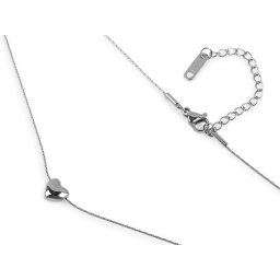 Náhrdelník z nerezové oceli srdce, barva 5 stříbrná