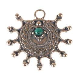 přívěšek (na obojek) DEVANA - bronz/Malachit - BHJ1004