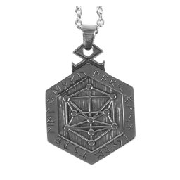 obojek Norse Viking Vegvisir Compass Hexagon - SS8-312P
