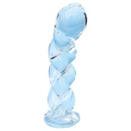Clarity - sklenn dildo s pletenm vzorem - ir