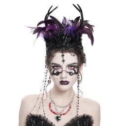 korunka DEVIL FASHION - Gothic - Black and Purple - EAS033