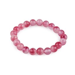 Náramek z minerálních, syntetických a skleněných korálků, barva 1 fialovorůžová syntetický