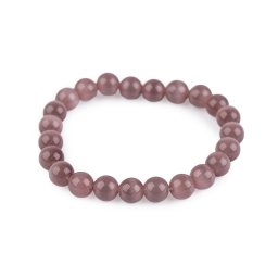 Náramek z minerálních, syntetických a skleněných korálků, barva 2 starorůžová sklo