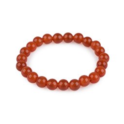 Náramek z minerálních, syntetických a skleněných korálků, barva 4 oranžová okrová sklo
