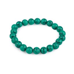 Náramek z minerálních, syntetických a skleněných korálků, barva 6 zelený tyrkys syntetický