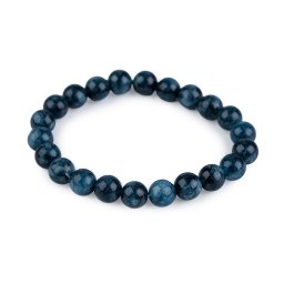 Náramek z minerálních, syntetických a skleněných korálků, barva 7 petrolejová syntetický