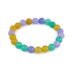 Náramek z minerálních, syntetických a skleněných korálků, barva 8 multikolor minerál