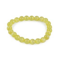 Náramek z minerálních, syntetických a skleněných korálků, barva 10 žlutá světlá sklo