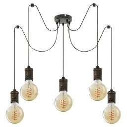 Rabalux závěsné svítidlo Fidel E27 5x MAX 25W antická zlatá 3218