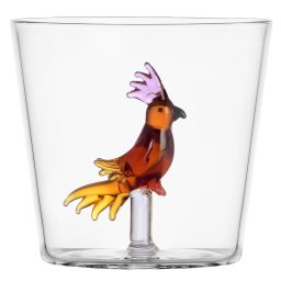 Ichendorf Milano designové sklenice na vodu Talking Trees Tumbler Amber Tropical Bird