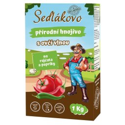 Sedlákovo ekologické přírodní hnojivo na rajčata a papriky s ovčí vlnou je nejkomplexnějším organickým hnojivem. Je určeno pro venkovní pěstování plodové zeleniny, zejména rajčat a paprik.