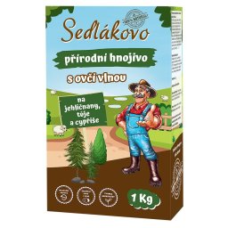 Sedlákovo ekologické přírodní hnojivo na jehličnany, tůje a cypřiše s ovčí vlnou je nejkomplexnějším organickým hnojivem. Je určeno pro venkovní pěstování okrasných dřevin, především tůjí, cypřišků, buxusů a jehličnatých dřevin.