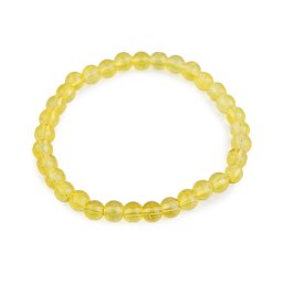 Náramek pružný ze skleněných korálků, barva 2 žlutá