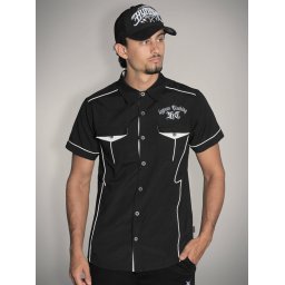 košile pánská HYRAW - MC - BLACK - 262CH01
