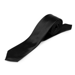 Saténová kravata slim unisex, barva černá