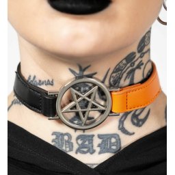 obojek KILLSTAR - Penta Half Choker - Black/Orange - KSRA007081