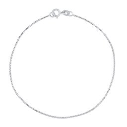 SILVEGO Zlatý náramek Box z bílého zlata - 0,8 mm - 19 cm