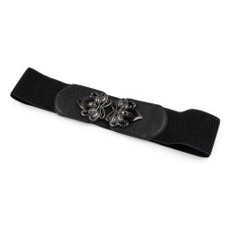 Dámský pásek pružný kovová spona, barva 4 (6 cm) černá antracit