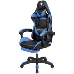 KRUGER & MATZ KM0790 Herní židle s podnožkou GX-150, černomodrá