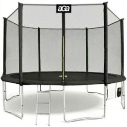 Aga SPORT PRO Trampolína 430 cm černá + ochranná síť + žebřík + kapsa na obuv