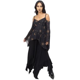 halenka dámská (top) KILLSTAR - Nocturnova - Black/Gold - KSRA013295