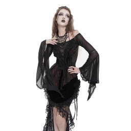tričko dámské s dlouhým rukávem (top) DEVIL FASHION - ETT04502