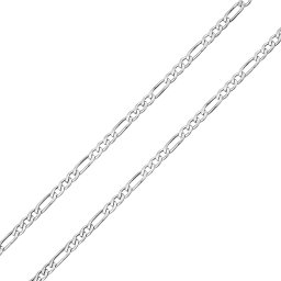 SILVEGO Stříbrný náhrdelník FIGARO s broušenými očky - 3 mm - 55 cm