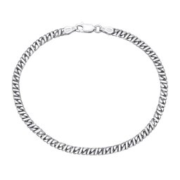 SILVEGO Pánský stříbrný náramek DIESEL - 3,6 mm - 23 cm