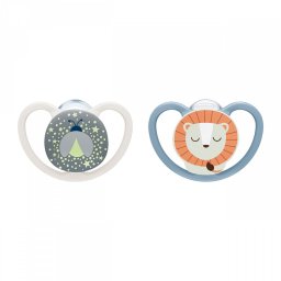 Dudlík NUK Perfect Match Air Night FIREFLY/LION 6-18m 2ks box, vel. 6-18 m