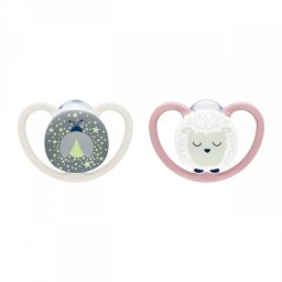 Dudlík NUK Perfect Match Air Night FIREFLY/SHEEP 6-18m 2ks box, vel. 6-18 m