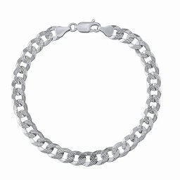 SILVEGO Stříbrný pánský náramek PANCR se vzorem 8 mm - 19 cm