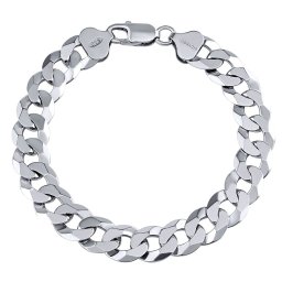 SILVEGO Stříbrný pánský masivní náramek CURB Pancr 10,5 mm - 22 cm