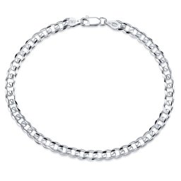 SILVEGO Stříbrný řetěz na ruku CURB Pancer 5mm - 18 až 22 cm - rhodiovaný - 22 cm