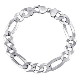 SILVEGO Pánský stříbrný náramek Figaro 12,5 mm - 23 cm