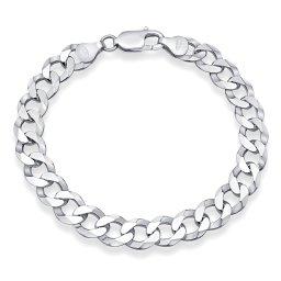 SILVEGO Stříbrný řetěz na ruku CURB Pancer 9mm - rhodiovaný - 20 cm