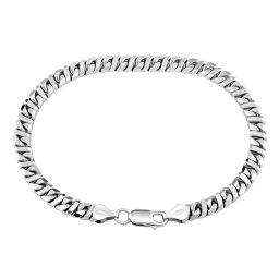SILVEGO Pánský stříbrný náramek DIESEL - 6 mm - 21 cm