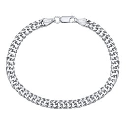 SILVEGO Stříbrný náramek Double Rombo 6mm - rhodiovaný - 22 cm