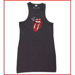 šaty dámské THE ROLLING STONES - AUTOGRAPH TONGUE - CHARCOAL - AMPLIFIED - POŠKOZENÉ - MY1368