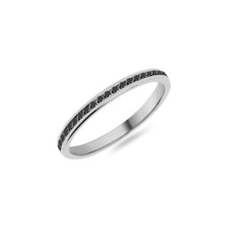 Dámský snubní prsten s černými diamanty 2 mm, bílé zlato IZKR009A-F-B