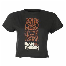 tričko dámské (crop top) IRON MAIDEN - 50TH - ORANGE TOTEM POLE - CC - AMPLIFIED - ZAV430P600